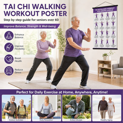 ⏰LIMITED TIME 50% OFF! ⭐Tai Chi Workout Poster for Seniors