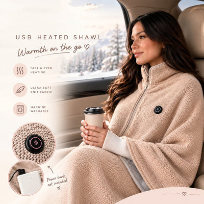 🎄Christmas Sale — 69% OFF! ❄️ Stay Warm All Winter — Portable Electric Heated Blanket Shawl