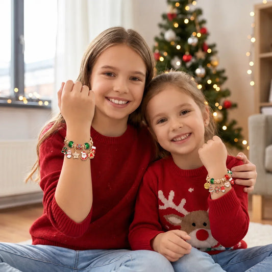 🎅Christmas Gift idea 50% OFF 🎁24-Day Christmas Bracelet Advent Calendar – DIY Jewelry-Making Kit for Girls