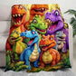 🎉Christmas Sale - ONLY ￡7.99 !!🎅🎄Soft Throw Blanket Cute Smiling Dinosaurs HD Digital Print Flannel🦕🔥