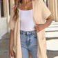 2025 New Women's Short Sleeve Pleated Lightweight Open Front Cardigan