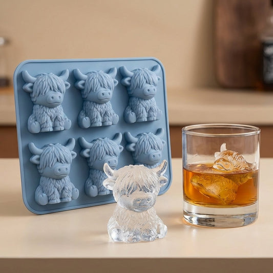 🐮 Mini Highland Cow Ice Cube Mold – Cute 3D Ice for Drinks, Parties & Gifts