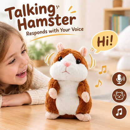🐹 Last Day Special Price £9.99!✨Talking Hamster Plush – repeats whatever you say, auto head-shaking, hilarious fun for kids & adults.🎁