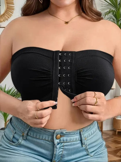 🎁Christmas Sale-Up to 60% Off🔥Plus Size Strapless Front Buckle Breathable Bra