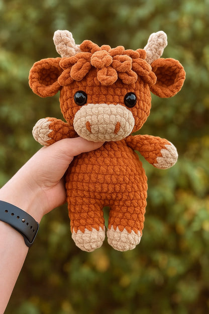 🎅Christmas Sale 50% OFF!!🎄🔥Crochet Highland Cow Amigurumi Pattern🐮- DIY Kit & Finished Plush