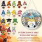 🍁Christmas Best Decorations🎄Interchangeable Wooden Gnome Welcome Sign🎈