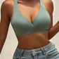 Deep V Minimizer Front Closure Push-up Wireless Bra