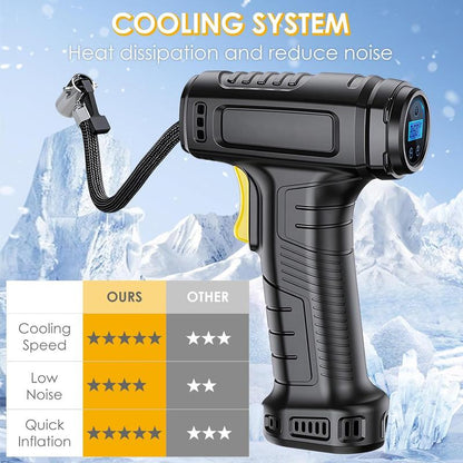 🏆New Year Sale 49% OFF🔥12V Digital Tyre Inflator With LED Light & 3 Nozzle Adaptors