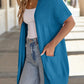 2025 New Women's Short Sleeve Pleated Lightweight Open Front Cardigan