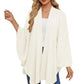 Autumn Women's Elegant Shawl Wraps Soft Open Front Poncho Sweater