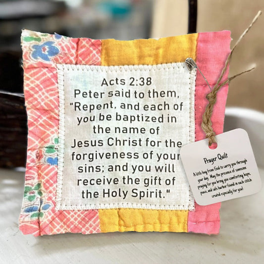🎁Handmade Prayer Quilt with cross inside
