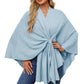 Autumn Women's Elegant Shawl Wraps Soft Open Front Poncho Sweater