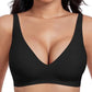 👍LAST WEEK- ONLY￡10.99!!⚡50K+ SOLD💕Jelly Wireless Womens Comfortable Wireless Bras Push Up Bralettes Seamless Tshirts Bras Deep V Everyday Bras
