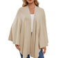 Autumn Women's Elegant Shawl Wraps Soft Open Front Poncho Sweater