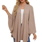 Autumn Women's Elegant Shawl Wraps Soft Open Front Poncho Sweater