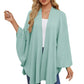 Autumn Women's Elegant Shawl Wraps Soft Open Front Poncho Sweater