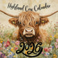 🐮Hochlandrinder-Kalender 2026 – Rustikale Bauernhaus-Wandkunst & Monatsplaner📅