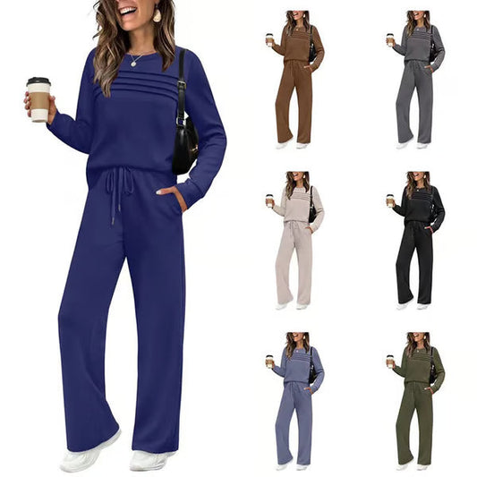 ⏳LAST DAY SALE 70% OFF🔥Women's Crew Neck Top & Drawstring Pants Set