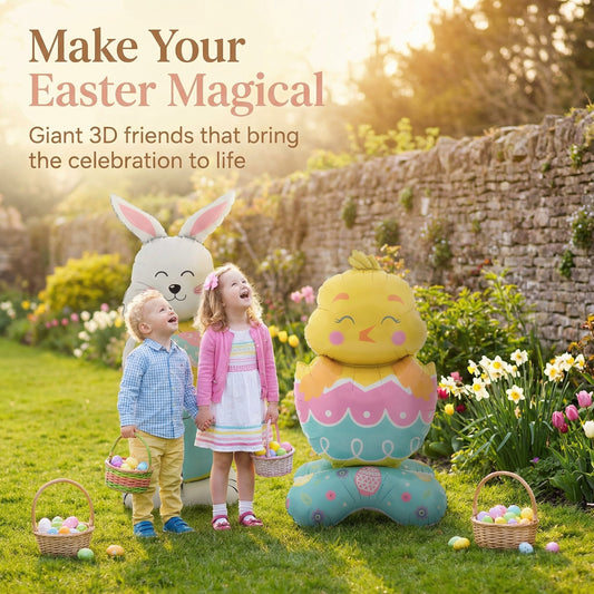 🎁EASTER SALE – £5.99!!🐰🎉3Giant 3D Standing Bunny Balloon Self-Supporting Festive Cheer
