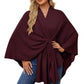 Autumn Women's Elegant Shawl Wraps Soft Open Front Poncho Sweater