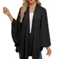 Autumn Women's Elegant Shawl Wraps Soft Open Front Poncho Sweater
