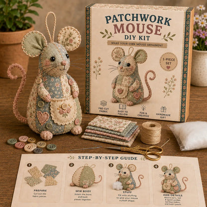 ⏳LIMITED TIME SALE 50% OFF🐭🧵 Patchwork Mouse DIY Kit
