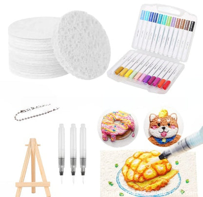 🎨Christmas Hot Sale 50% OFF✨Magic Fluffy Pigments, Pigment Paper, DIY Paintbrushes