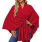 Autumn Women's Elegant Shawl Wraps Soft Open Front Poncho Sweater