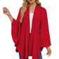 Autumn Women's Elegant Shawl Wraps Soft Open Front Poncho Sweater