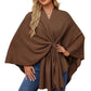Autumn Women's Elegant Shawl Wraps Soft Open Front Poncho Sweater