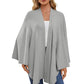 Autumn Women's Elegant Shawl Wraps Soft Open Front Poncho Sweater