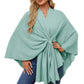 Autumn Women's Elegant Shawl Wraps Soft Open Front Poncho Sweater