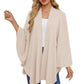 Autumn Women's Elegant Shawl Wraps Soft Open Front Poncho Sweater