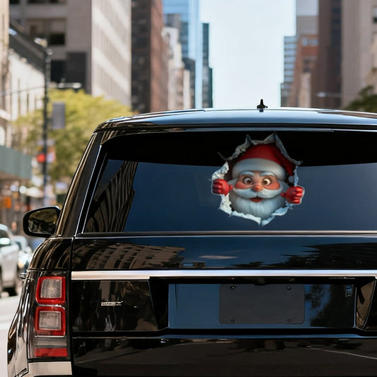 2025 Christmas Sale🎅🎅🏿"Santa's Breaking In!" Creative Christmas Car stickers 🚗🎄