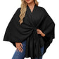 Autumn Women's Elegant Shawl Wraps Soft Open Front Poncho Sweater