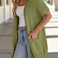 2025 New Women's Short Sleeve Pleated Lightweight Open Front Cardigan