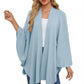 Autumn Women's Elegant Shawl Wraps Soft Open Front Poncho Sweater