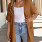 2025 New Women's Short Sleeve Pleated Lightweight Open Front Cardigan