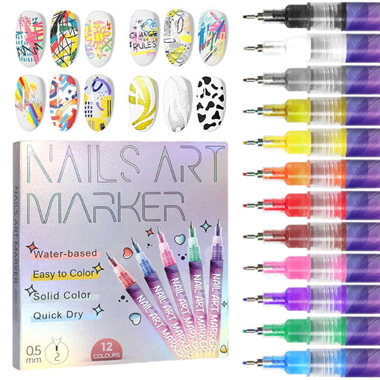 New Arrival🎨12 Colors Nail Art Pens Set