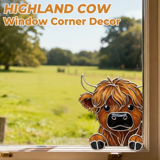 🎄Christmas Early Bird Sale - 49% OFF🐮Highland Cow Window Corner Decor