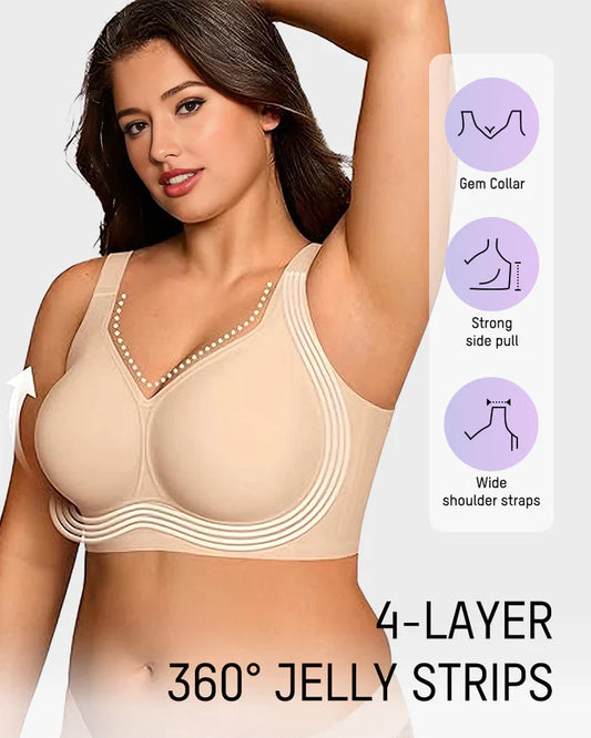 ⏳Last Day Buy 1 Get 3 - Each only ￡3.99!!🔥Super Firming Wire-Free Jelly Bra 👙 All-Day Comfort No More Sagging👍