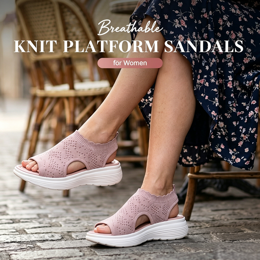 ⏳2026 Summer Hot Sale 70% OFF🎁Women’s Knit Platform Sandals – Lightweight, Breathable & Arch-Supported 🏝️☁️  Cushioned Memory Foam Footbed • Non-Slip Sole • All-Day Comfort for Summer Walks, Holidays & City Days 🎁🇬🇧