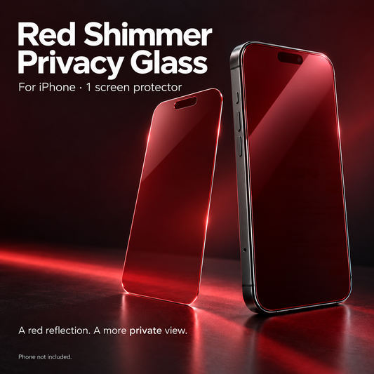 📱LAST DAY SALE ONLY￡8.99! ✨❤️Red Shimmer Privacy Tempered Glass Screen Protector for iPhone –Stylish Protection & Extra Privacy! ✨