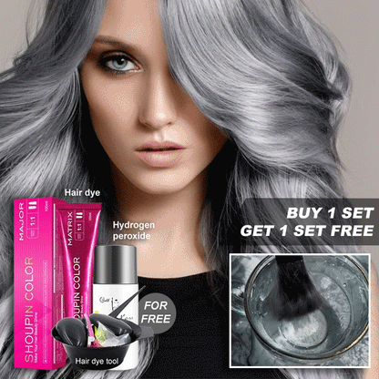 【BUY 1 GET 1 FREE Gift】💁‍♀️💁‍♀️Damage-Free Permanent Hair Color Dye Set（Tea grey）