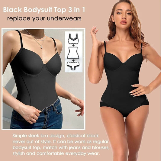 🔥LAST DAY SALE 50% OFF🔥Shapewear Bodysuit with Bra | Ruched Slimming Adjustable Waist✨