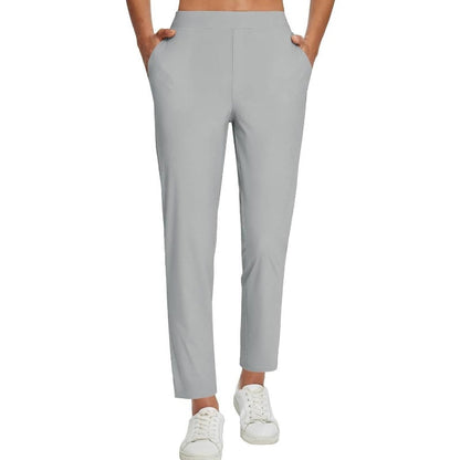 ⏳LIMITED OFFER 70% OFF🌞Women’s Fitted High-Waisted Zip-Pocket Trousers - 👖Lightweight, Breathable, Soft 26\"/27\" Ankle Pants with Zipper Pockets