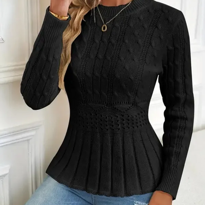 🔥 This Week’s Special – 50% OFF!! ⏰Women's Chunky-Knitted Crew Neck Peplum Sweater🧶👚