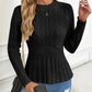 🔥 This Week’s Special – 50% OFF!! ⏰Women's Chunky-Knitted Crew Neck Peplum Sweater🧶👚