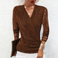 🔥Hot Sale Offers-Women's Sparkle Crossover V-Neck Long Sleeve Top