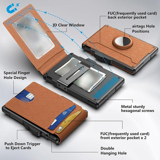 🔥Hot Sale 60% Off ✨Men's Slim Leather Wallet with Pop - Up & RFID Blocking
